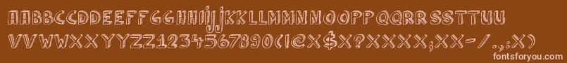 DkCulDeSac-Schriftart – Rosa Schriften auf braunem Hintergrund