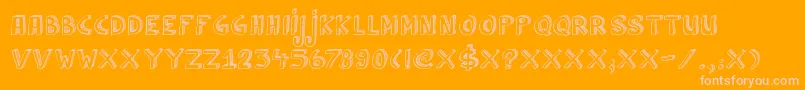 DkCulDeSac-Schriftart – Rosa Schriften auf orangefarbenem Hintergrund