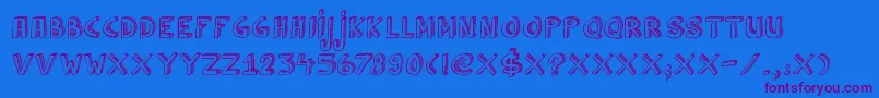 DkCulDeSac-Schriftart – Violette Schriften auf blauem Hintergrund
