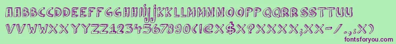 DkCulDeSac Font – Purple Fonts on Green Background