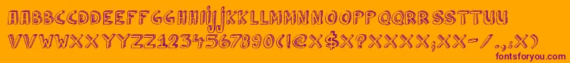 DkCulDeSac Font – Purple Fonts on Orange Background