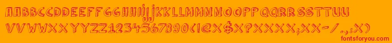 DkCulDeSac Font – Red Fonts on Orange Background