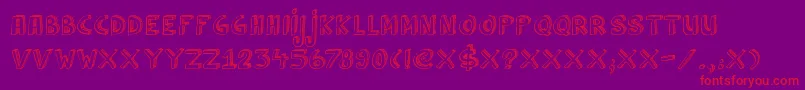 DkCulDeSac-fontti – punaiset fontit violetilla taustalla