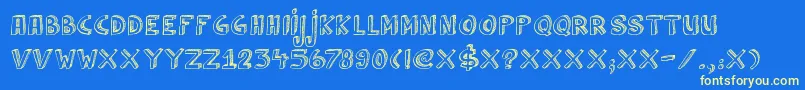 DkCulDeSac Font – Yellow Fonts on Blue Background