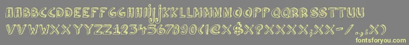 フォントDkCulDeSac – 黄色のフォント、灰色の背景