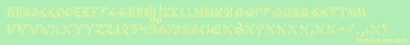 Czcionka DkCulDeSac – żółte czcionki na zielonym tle