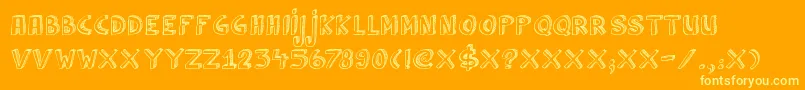 DkCulDeSac Font – Yellow Fonts on Orange Background