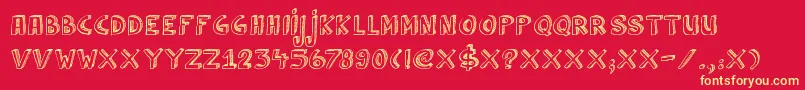 DkCulDeSac Font – Yellow Fonts on Red Background