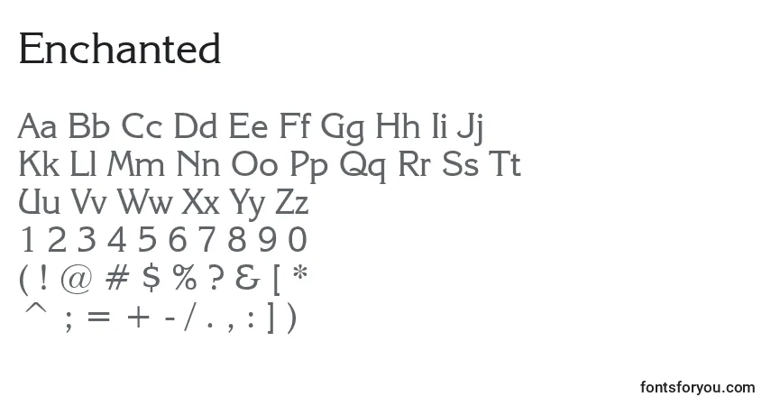 Шрифт Enchanted – алфавит, цифры, специальные символы