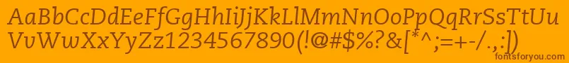 PmnCaeciliaLt56Italic Font – Brown Fonts on Orange Background