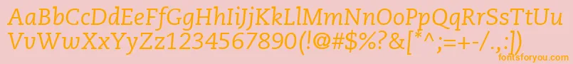 PmnCaeciliaLt56Italic Font – Orange Fonts on Pink Background