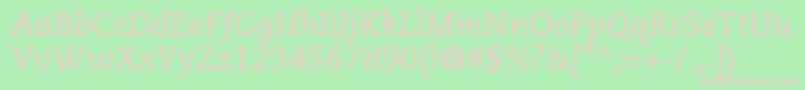 PmnCaeciliaLt56Italic Font – Pink Fonts on Green Background