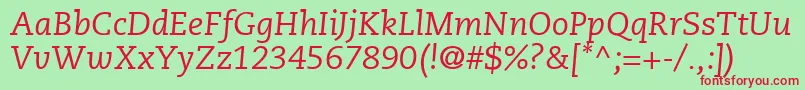 PmnCaeciliaLt56Italic Font – Red Fonts on Green Background