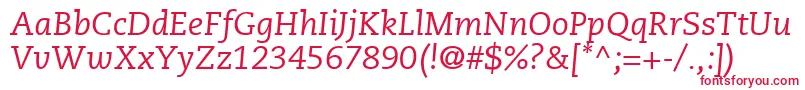 フォントPmnCaeciliaLt56Italic – 赤い文字