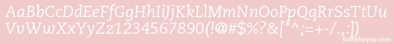 PmnCaeciliaLt56Italic Font – White Fonts on Pink Background