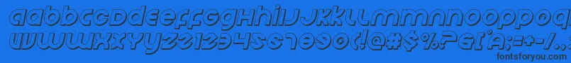 Echostation3Dital Font – Black Fonts on Blue Background