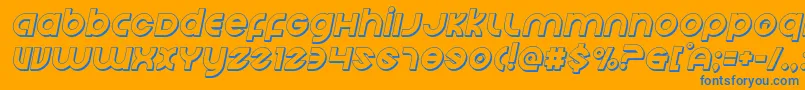 Echostation3Dital Font – Blue Fonts on Orange Background