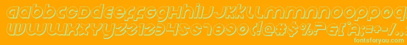 Echostation3Dital Font – Green Fonts on Orange Background