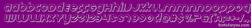 Echostation3Dital-Schriftart – Grüne Schriften auf violettem Hintergrund