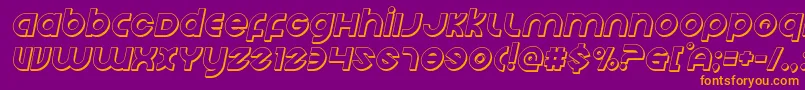 Echostation3Dital Font – Orange Fonts on Purple Background