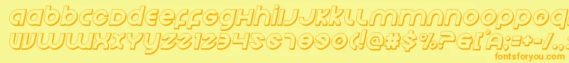 Echostation3Dital Font – Orange Fonts on Yellow Background