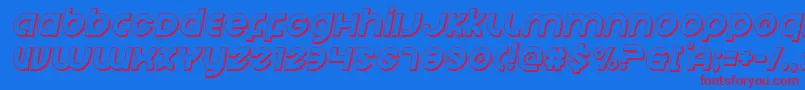 Echostation3Dital Font – Red Fonts on Blue Background