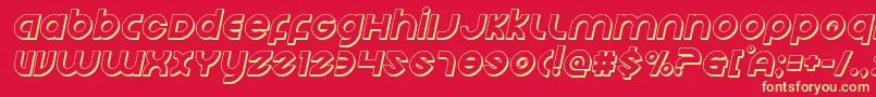 Echostation3Dital Font – Yellow Fonts on Red Background