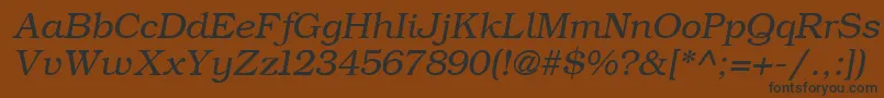 フォントErBukinistKoi8Italic – 黒い文字が茶色の背景にあります