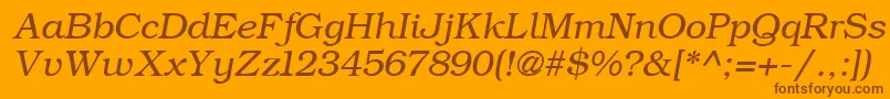 ErBukinistKoi8Italic Font – Brown Fonts on Orange Background