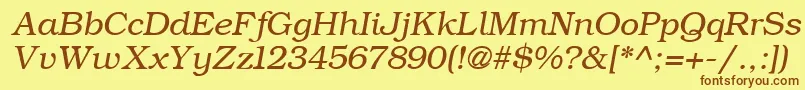 Шрифт ErBukinistKoi8Italic – коричневые шрифты на жёлтом фоне