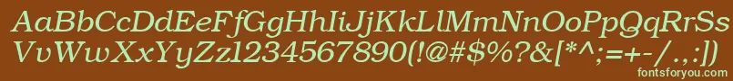 ErBukinistKoi8Italic Font – Green Fonts on Brown Background