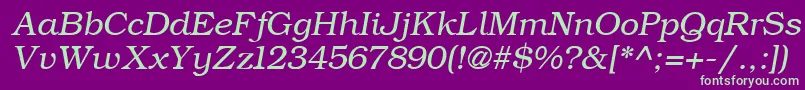 ErBukinistKoi8Italic Font – Green Fonts on Purple Background