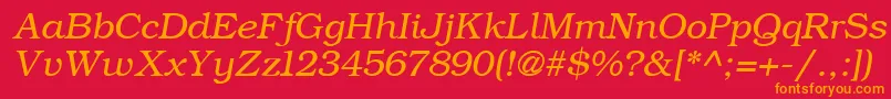 フォントErBukinistKoi8Italic – 赤い背景にオレンジの文字