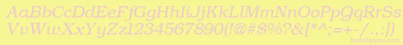 ErBukinistKoi8Italic Font – Pink Fonts on Yellow Background