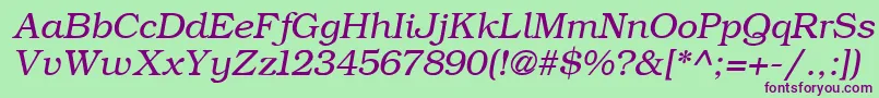 ErBukinistKoi8Italic Font – Purple Fonts on Green Background