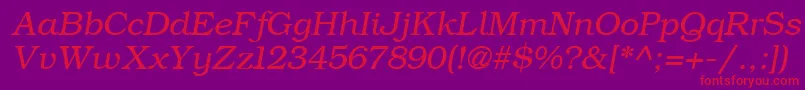 ErBukinistKoi8Italic Font – Red Fonts on Purple Background