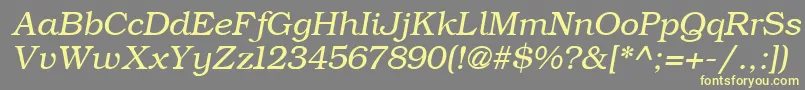 ErBukinistKoi8Italic Font – Yellow Fonts on Gray Background