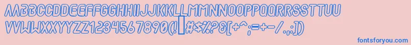 MadScientistOutline Font – Blue Fonts on Pink Background