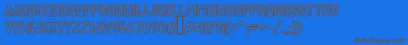 MadScientistOutline Font – Brown Fonts on Blue Background