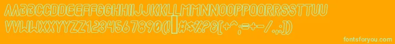 MadScientistOutline Font – Green Fonts on Orange Background