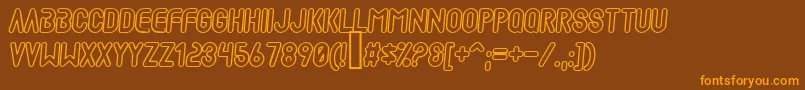 MadScientistOutline Font – Orange Fonts on Brown Background