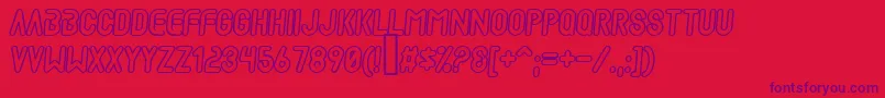 MadScientistOutline Font – Purple Fonts on Red Background