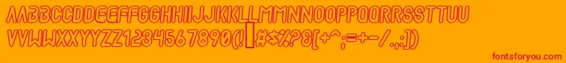 MadScientistOutline Font – Red Fonts on Orange Background