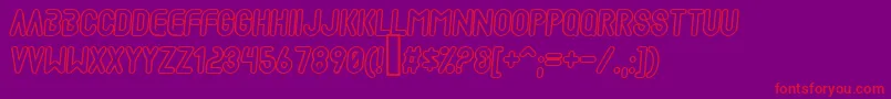 MadScientistOutline Font – Red Fonts on Purple Background