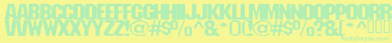 Fanatika-fontti – vihreät fontit keltaisella taustalla