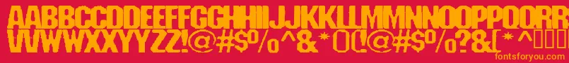 Fanatika Font – Orange Fonts on Red Background