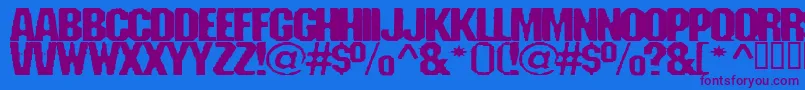 Fanatika Font – Purple Fonts on Blue Background