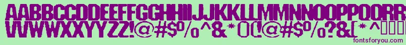 Fanatika Font – Purple Fonts on Green Background