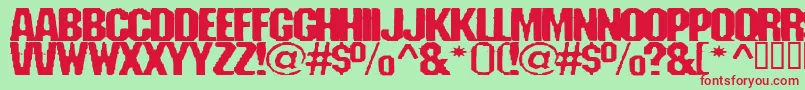 Fanatika Font – Red Fonts on Green Background