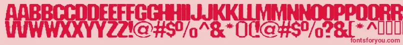 フォントFanatika – ピンクの背景に赤い文字